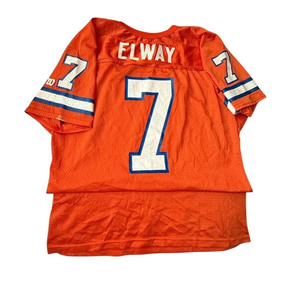 Denver Broncos John Elway Vintage #7 NFL Wilson Jersey USA Made Adult XL 1980s - Picture 1 of 12